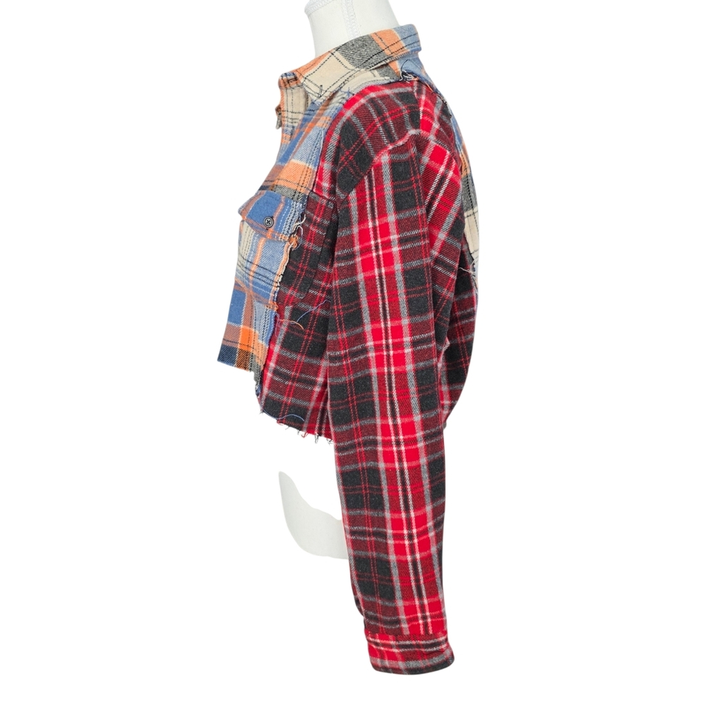 Heartbeeps Multi Color Flannel Patchwork Plaid Cr… - image 3